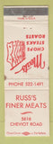 Matchbook Cover - Russ's Finer Meats Cincinnati OH WORN