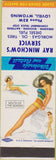 Matchbook Cover - Ray Minchow's Service Lovell WY pinup Mobil oil gas