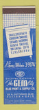 Matchbook Cover - Gem City Blue Print Supply Dayton OH