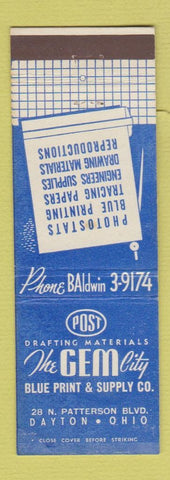 Matchbook Cover - Gem City Blue Print Supply Dayton OH