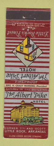 Matchbook Cover - Albert Pike Hotel Little Rock AR WEAR