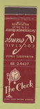 Matchbook Cover - The Clock Cocktail Lounge Milwaukee WI
