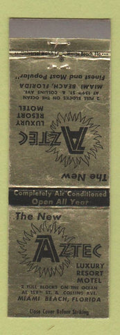 Matchbook Cover - Aztec Resort Motel Miami Beach FL