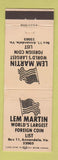 Matchbook Cover - Lem MARtin Coint List Annandale VA WEAR