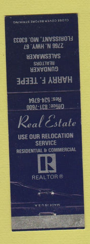 Matchbook Cover - Harry Teepe Real Estate Florissant MO
