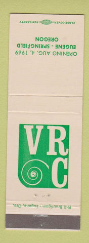 Matchbook Cover - VRC Eugene Springfield OR 1969