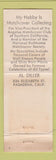 Matchbook Cover - Al's Ceramics Al Diller Pasadena CA