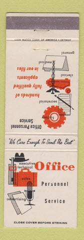Matchbook Cover - Office Personnel Services Jobs Akron Toledo OH