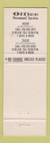 Matchbook Cover - Office Personnel Services Jobs Akron Toledo OH