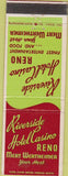 Matchbook Cover - Riverside Hotel Casino Reno NV