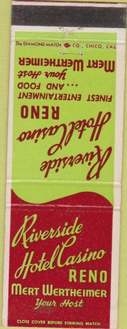 Matchbook Cover - Riverside Hotel Casino Reno NV