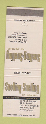 Matchbook Cover - Snelling and Snelling Employment Personnel Memphis TN