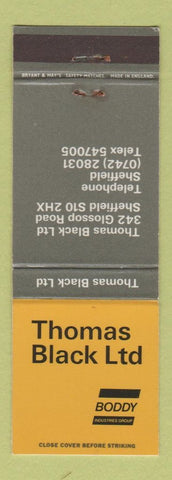 Matchbook Cover - Thomas Black Boddy Industries Sheffield UK England