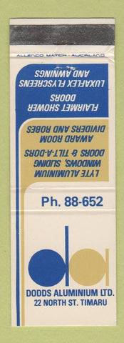 Matchbook Cover - Dodds Aluminum Timaru New Zealand