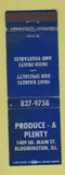 Matchbook Cover - Produce A Plenty Bloomington IL