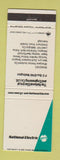 Matchbook Cover - National Electric Wellington New Zealand