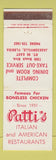 Matchbook Cover - Patti's Italian Restaurant Jacksonville FL