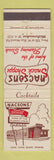 Matchbook Cover - Nacsons Snack Shoppe Milwaukee WI