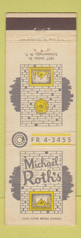 Matchbook Cover - Michael Roth's Schenectady NY