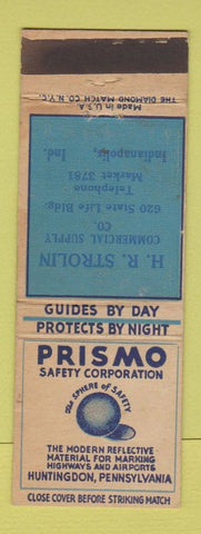Matchbook Cover - Prismo Safety Corp Huntingdon PA HR Strolin Indianapolis IN