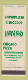 Matchbook Cover - Boccone's Restaurant Chicago Pizza Montrose CA