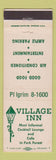 Matchbook Cover - Village Inn Restaurant Park Forest IL
