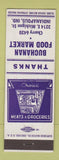 Matchbook Cover - Buchanan Food Market Grocery Indianapolis IN