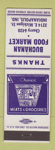 Matchbook Cover - Buchanan Food Market Grocery Indianapolis IN
