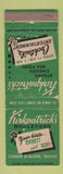 Matchbook Cover - Kirkpatrick's Boulevard Coeur D'Alene ID WORN