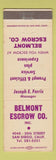 Matchbook Cover - Belmont Escrow San Diego CA