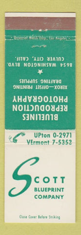 Matchbook Cover - Scott Blue Print Company Culver City CA