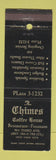 Matchbook Cover - The Chimes Coffee House Restaurant New York City