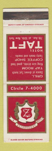 Matchbook Cover - Hotel Taft New York City