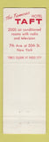 Matchbook Cover - Hotel Taft New York City