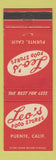 Matchbook Cover - Leo's Food Stores Grocery Puente CA