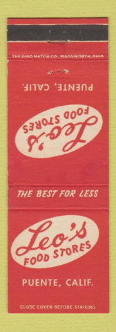 Matchbook Cover - Leo's Food Stores Grocery Puente CA