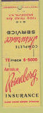 Matchbook Cover - Arthur Rosenberg Insurance Brooklyn NY