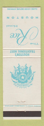 Matchbook Cover - Rice Hotel Houston TX