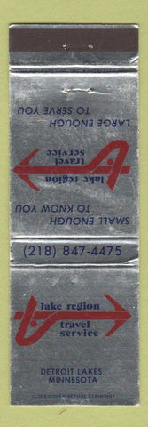 Matchbook Cover - Lake Region Travel Service Detroit Lakes MN