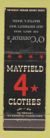 Matchbook Cover - Mayfield 4 Star Clothes O'Connor's Seattle WA