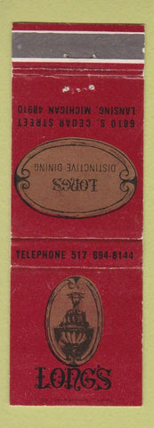Matchbook Cover - Long's Restaurant Lansing MI
