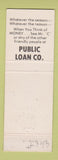Matchbook Cover - Public Loan Lakewood NY