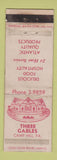Matchbook Cover - Three Gables Camp Hill PA WEAR