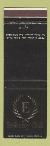 Matchbook Cover - Embassy Club Little Rock AR