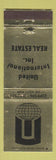 Matchbook Cover United International Real Estate Glenwood Springs Colorado WEAR