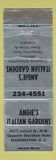 Matchbook Cover - Angie's Italian Gardens Washington DC WORN
