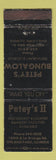 Matchbook Cover - Petey's II Bungalow Restaurant Orland Park IL WEAR