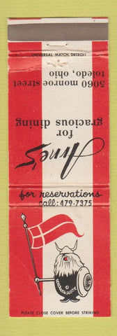 Matchbook Cover - Arne's Restaurant Toledo OH