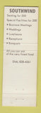 Matchbook Cover - Southwind Smorgasbord Mount Vernon IN