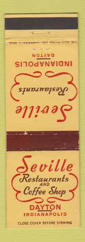 Matchbook Cover - Seville Restaurants Indianapolis IN Dayton